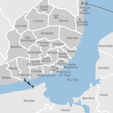 Map of Lisbon neighborhoods