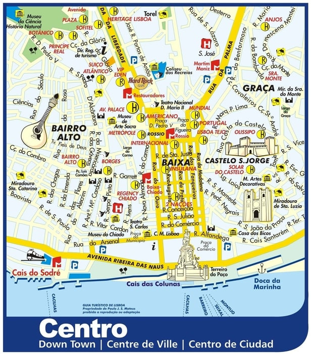 Map of central Lisbon